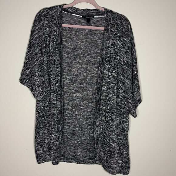 Lane Bryant 18/20 W Short Sleeve Open Front Cocoon Cardigan Sweater Heather Gray - Picture 6 of 8